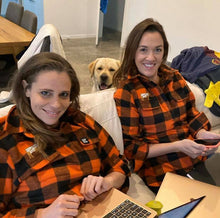 Load image into Gallery viewer, Women's 100% Wool Orange Check Shirt
