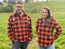 Load image into Gallery viewer, Orange Check 100% Wool Shirt