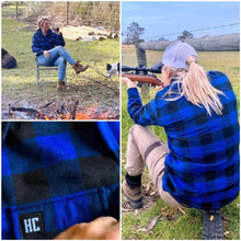 Load image into Gallery viewer, Women's 100% Wool Blue Check Shirt