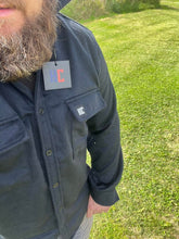 Load image into Gallery viewer, 100% Wool Navy Full Button Up Shirt
