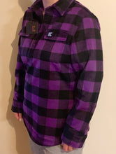 Load image into Gallery viewer, Women&#39;s 100% Purple Check Wool Shirt
