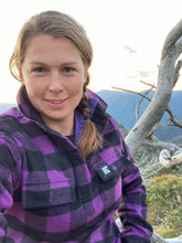 Load image into Gallery viewer, Women&#39;s 100% Purple Check Wool Shirt
