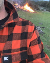Load image into Gallery viewer, Orange Check 100% Wool Shirt - FULL Button Up
