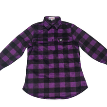 Load image into Gallery viewer, Women&#39;s 100% Purple Check Wool Shirt
